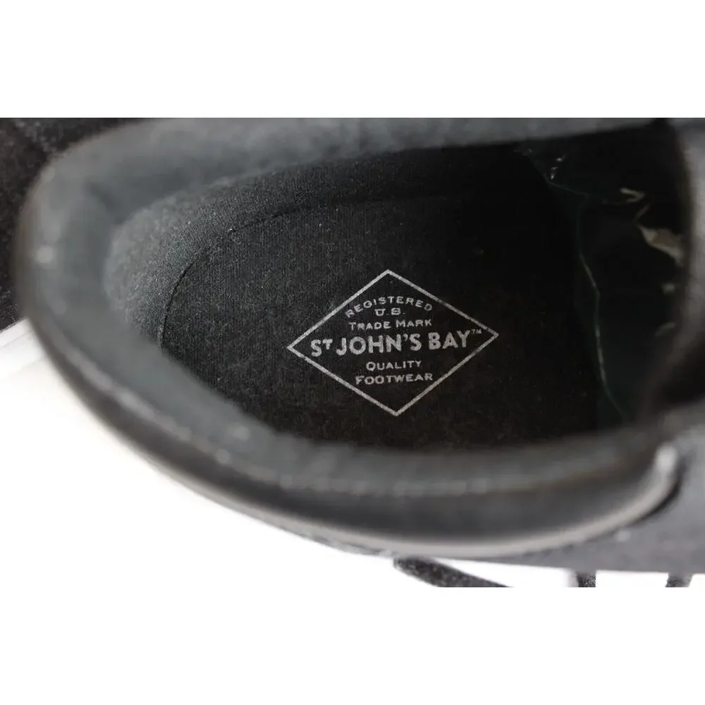 St. John’s Bay Bryce‎ Lace-Up Sneaker Mens 13 Medium Low Top Black Canvas Shoes